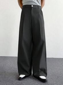 PAVTROS 男士白色宽松休闲裤，直筒裤，百搭下装 - 黑色 - 查看 5