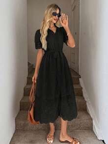 Easowa Áo khoác cardigan cổ thêu hoa nữ kiểu dáng thường ngày, đầm ren đen, đầm boho đen, đầm đi nghỉ mát đen, đầm đen, trang phục thanh lịch cho nữ, đầm nữ, đầm ren tay dài cho nữ, trang phục mùa đông cho nữ, quần áo đi nghỉ mát cho nữ, đầm cao cấp, đầm đen cho nữ, đầm thường ngày cho nữ, đầm mới về cho nữ, đầm thường ngày - màu đen - Xem 4