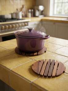 Cirelle Fish-Shaped Wooden Trivet - Handmade Heat Resistant Pad For Dining Table, Creative Non-Slip Table Mat - Multicolor - View 1