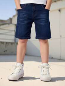 Short Niño Estilo Denim Corte Clásico - azulrojo - Ver 3