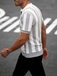 Airaco Áo polo tay ngắn cổ bẻ khóa nửa thân, phong cách thường ngày mùa hè dành cho nam, thích hợp đi nghỉ mát và đi làm. - Màu be - Xem 5