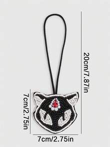 ROMWE Goth 1个哥特式黑猫包饰，手工布艺贴片吊坠，万圣节装饰配件 - 黑色1 - 查看 2