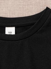 SHEIN 3pcs/Set Kaos Kasual Rajut Pendek Pas Badan Leher Bulat Warna Polos untuk Anak Perempuan Remaja - MultiWarna - View 4