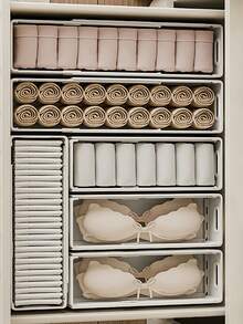 1PC Expandable Plastic Storage Drawer Adjustable Drawer Organizer Cabinet Storage Box Multifunctional Stackable Divider Container Kitchen Cabinet Organizer Pantry Utility Basket Utensil Holder Beverage Can Dispenser For Home Organization Must Have - Beige - View 3