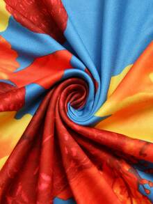 Franclia Women's Elegant Vacation Printed Skirt 2 Pieces Set - Red - View 3