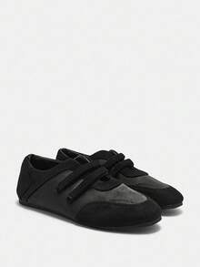 2026 Spring Retro Red Versatile Hook And Loop Mary Jane Shoes, Women Casual Round Toe Flat Leather Shoes,Ballet Spring Shoes Summer Shoes - Black - View 10