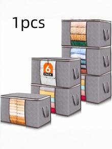 6 /3/1oc Clothes Storage, Foldable Storage And Organization, Storage Bins With Lids, Blanket Storage With Clear Window, Closet Storage With Reinforced Handles For Clothing, Bedding, Light Gray - Grey - View 9