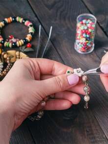 Bộ 1200 chiếc khoen nối kim loại, phụ kiện làm trang sức, dụng cụ sửa chữa, đồ thủ công tự làm, hộp đựng. - Nhiều màu - Xem 5