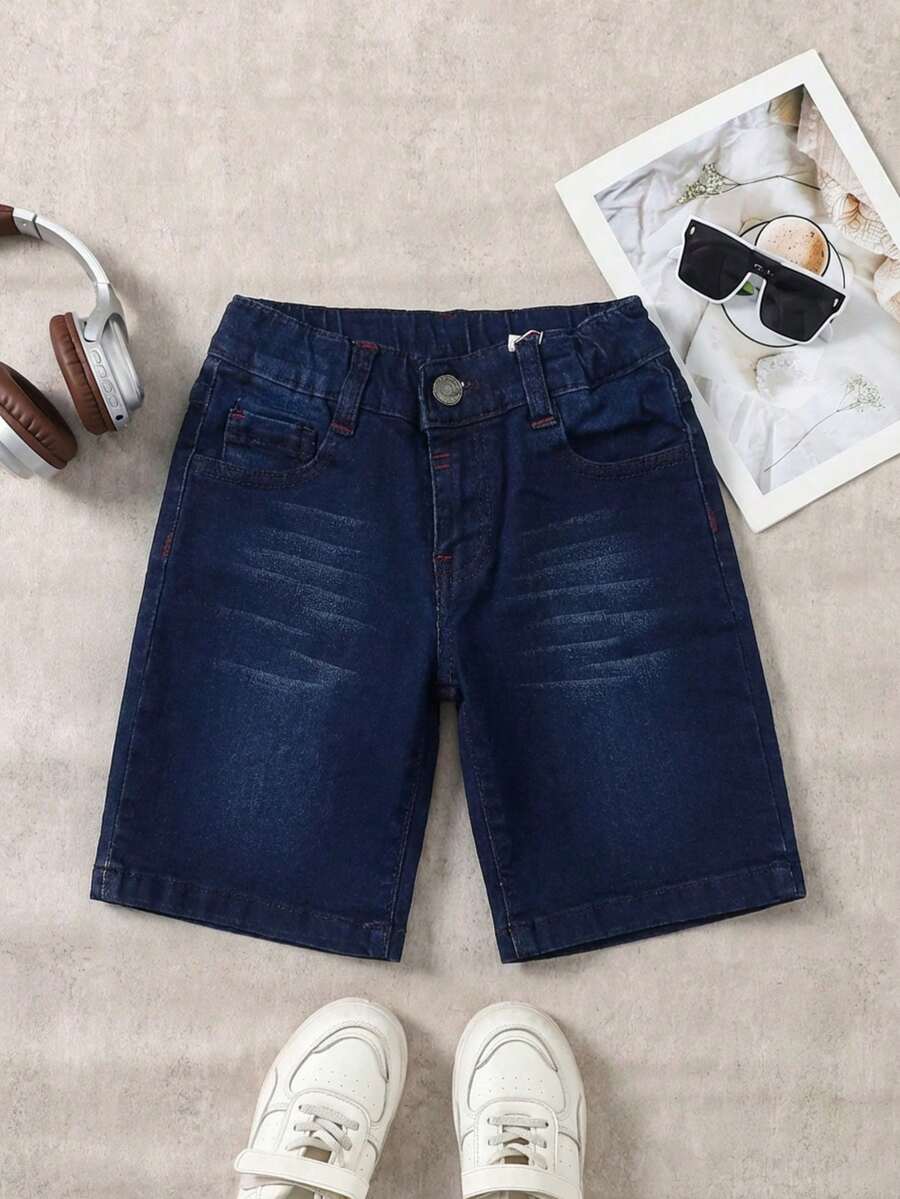 Short Niño Estilo Denim Corte Clásico - azulrojo - Ver 1