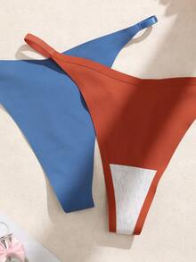 SHEIN 7pcs/Pack Seamless Thong Panties - Multicolor - View 3