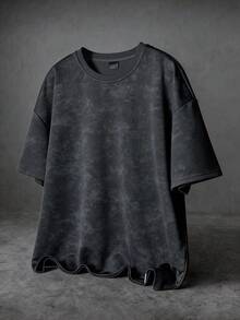 SUMWON Oversized Crew Neck Short Sleeve Jersey T-Shirt Classic Casual Summer Basic Relaxed Fit Everyday Wardrobe Essential - Black - View 1