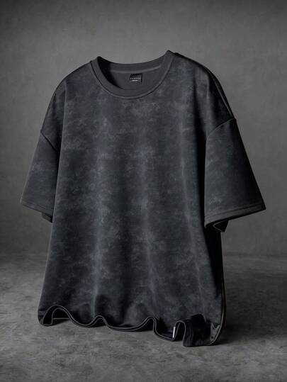 SUMWON オーバーサイズクルーネック半袖ジャージーTシャツ、クラシックカジュアル、夏、ベーシック、リラックスフィット、日常的なワードローブの必需品