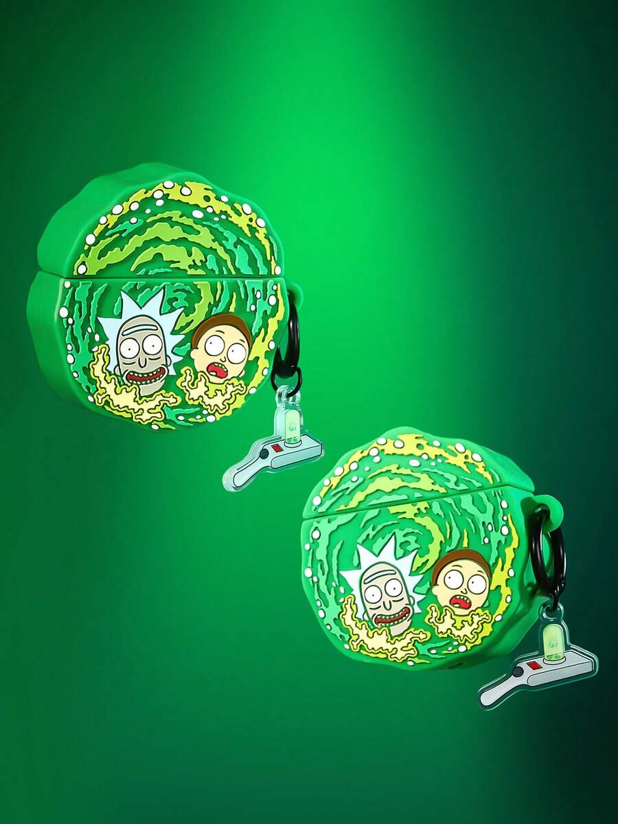 Rick and Morty X SHEIN Bluetooth Headset Shell, Suitable For IPods Pro - Green - View 1