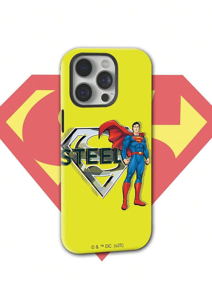 SUPERMAN X SHEIN Superman This "Cartoon Animation" Two-In-One Film Phone Case Is Made Of TPU+PC Material And Has A Shockproof And Matte Finish. The Exquisite Printed Patterns Effectively Protect Your Apple 14/15,16/17 Pro Max Phone. - Multicolor - View 1