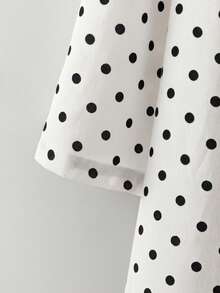 Rusticease Bộ đồ hai mảnh dành cho nữ mùa hè: áo tay ngắn cổ tròn màu trơn và quần ống rộng in hoa. - Đen và trắng - Xem 6