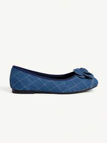 CUCCOO CHICEST Blue Internet Celebrity Flower Comfortable Women Flat Shoes - Blue - View 2