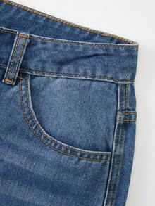 GlowEve Quần jeans nữ có bèo nhún ở gấu quần - Rửa tối - Xem 8
