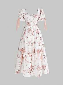 Sweetness 女士时尚全印花钥匙孔领连衣裙 - 彩色 - 查看 2