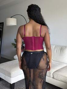 Tyla Gomez Top de tirantes bustier unicolor - Burdeos - Ver 2