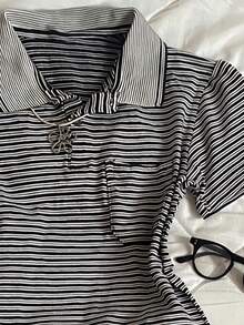 INAWLY Women's Casual Striped Short Polo Shirt, Summer - Multicolor - View 3
