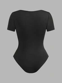 SHEIN EZwear 3件套多色方领T恤式连体衣，黑/白/灰 - 彩色 - 查看 9