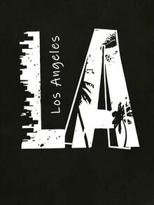 3pcs/Set Boys' Casual Fashionable Los Angeles California Graphic Print Short Sleeve T-Shirts, White/Black/Blue, Comfortable Summer School Daily Wear - Multicolor - View 4