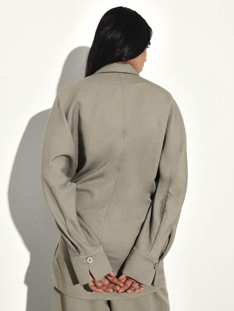 KSTM Women's Lightweight Wrap Front Blazer With Lapel Collar And Button Closure For Professional Office Wear