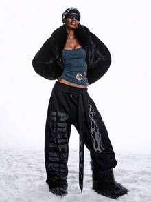 LYSMO 女士纯色U领宽肩带镂空修身时尚夏季吊带衫 - 藍色 - 查看 6