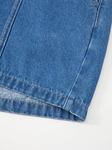 EMERY ROSE Shorts vaqueros vintage lavados para mujer de talla grande, primavera/verano - Azul lavado medio - Ver 6