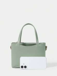 SHECARRY Borsa da donna di piccole dimensioni, di colore marrone scuro, delicata, adatta per l'uso quotidiano - verde tenero - Visualizzare 4