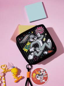 LOONEY TUNES X SHEIN 1/1 Set Of Cartoon Pattern Printed Storage Bags, Which Can Be Used As Feminine Hygiene Storage Bags, Digital Storage Bags, Small Object Storage Bags, Tweety, Bugs - color mixing - View 9