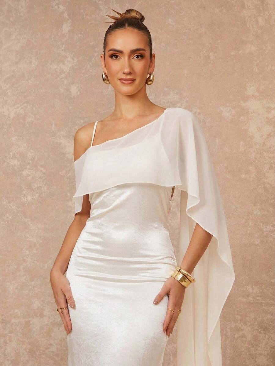 Lumalex 女士优雅露背纯色美人鱼礼服，适合派对穿着