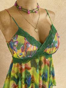 Soleia Nuevo top bohemio de estilo vintage con escote en V, parches de lentejuelas, encaje y bajo asimétrico para vacaciones - Multicolor - Ver 3