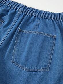 EMERY ROSE Shorts vaqueros vintage lavados para mujer de talla grande, primavera/verano - Azul lavado medio - Ver 4