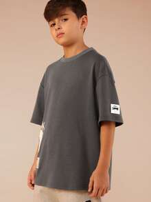 SUMWON Oversized Crew Neck T-Shirt And Shorts Co-Ord Set With New York 02 Print For Summer Casual Wear Vacation - Black - View 5