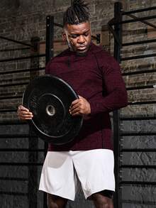 Gym Rark Men's Plus Size Fashion Striped Colorblock Long Sleeve Sports T-Shirt For Running And Fitness - Redwood - View 4