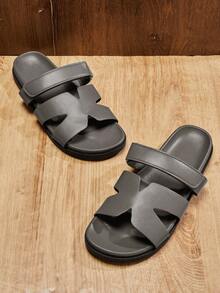 SHUZIA Dép lê đế cao màu xám H Architectural dành cho nam - Đế PU hình học & chống trơn trượt | Thiết kế hở mũi, thích hợp cho những chuyến dạo chơi từ khu nghỉ dưỡng đến thành phố. - Xám - Xem 6