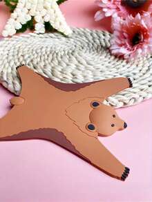 Joivida 1pc Dopamine Colored Leopard Print Silicone Coaster, 3D Tiger Leopard Brown Bear Shaped Heat-Resistant Coaster, Anti Slip Waterproof Table Mat Protective Pad, Suitable For Coffee, Milk Tea, Beer Cups, Home Bar, Restaurant Desktop Decoration - Multicolor - View 6