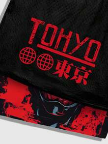 ROMWE MEN Quần short nam mùa hè, kiểu dáng thường ngày, phối màu, in hình anime. - Nhiều màu - Xem 3