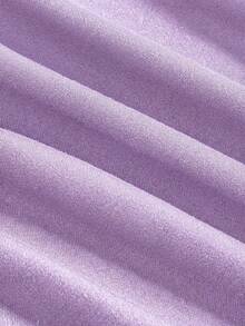 ROMWE Grunge Punk Women's Lace Patchwork Pleated Halter Tie Casual Versatile Daily Wear Top - Mauve Purple - View 3