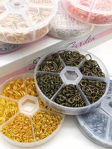 1010PCS Open Closed Jump Rings Metal Findings Mixed Sizes DIY Jewelry Making Craft Supplies Storage Box - Multicolor - View 10