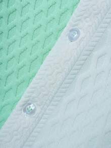 Manfinity Homme Men's Contrast Texture Single-Breasted Casual Short Sleeve Shirt - Mint Green - View 6