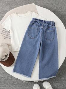 Streecool Kids Quần jeans rách phối nhiều mảnh, kiểu dáng đường phố, cá tính dành cho bé trai. - Rửa trung bình - Xem 2