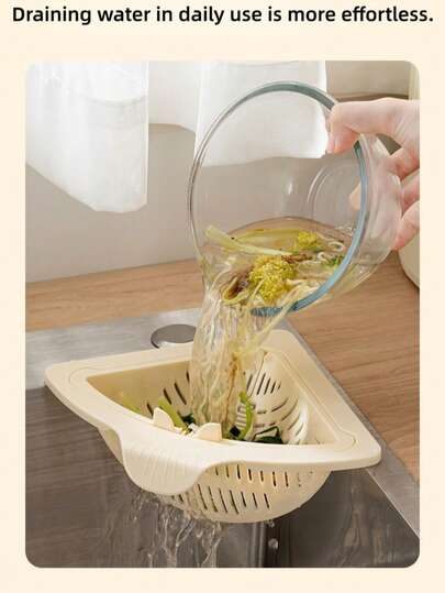 1 Giỏ lọc rác bồn rửa nhà bếp có thể tháo rời, treo được, đa chức năng, dùng để lọc rác thải nhà bếp, sắp xếp đồ dùng nhà bếp, thích hợp để rửa rau củ, lọc thức ăn thừa, đựng dụng cụ nhà bếp, giúp dọn dẹp và sắp xếp nhà bếp gọn gàng.