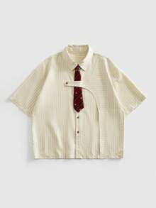 ROMWE MEN Men's Summer Casual Striped Polo Shirt - Multicolor - View 1