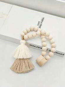 1PC Cartoon Rainbow Wood Bead Curtain Tieback French Style Handmade Sheer Curtain Tie Cord Decorative Holder Home Accessory - B - View 7