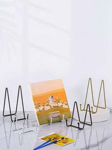 N-Shaped Iron Photo Frame Holder, Simple Phone & Tablet Metal Stand, Display Stand For Decorative Plate - White - View 4