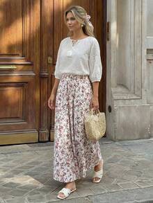 Hansera New Hollow Design Long Sleeve Women T-Shirt, Spring/Summer - White - View 3