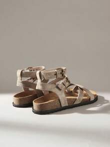 Ladies Commuter Fashion Versatile Daily Travel Casual Sandals - Grey - View 4