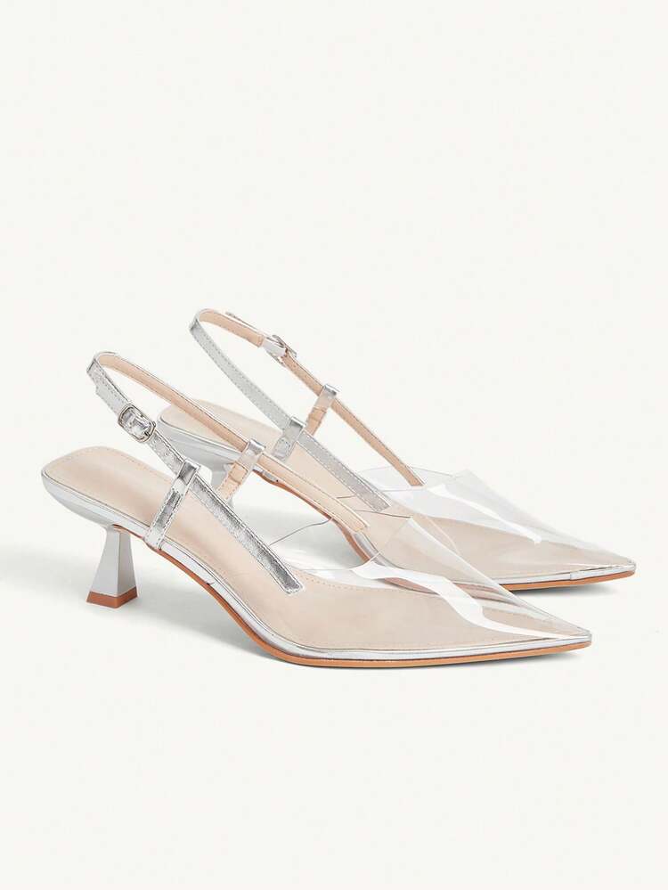CUCCOO CHICEST Women's Fashionable & Elegant Buckle Transparent Pumps, Summer Summer Shoes Wedding Shoes Bride Shoes
